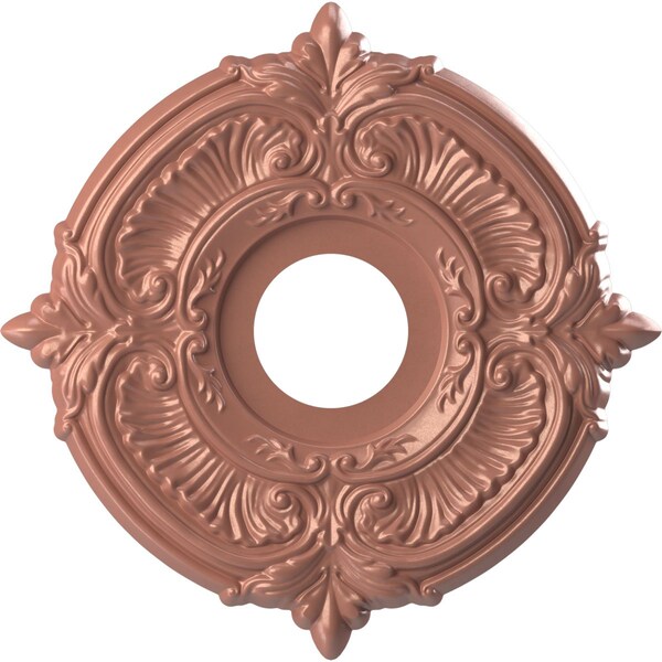 Ekena Millwork Attica PVC Medallion (Canopies up to 5"), 13"OD x 3 1/2"ID x 3/4"P, Metallic Champagne Pink CMP13ATFCP - main